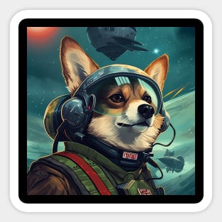 Cosmonaut Corgi Sticker